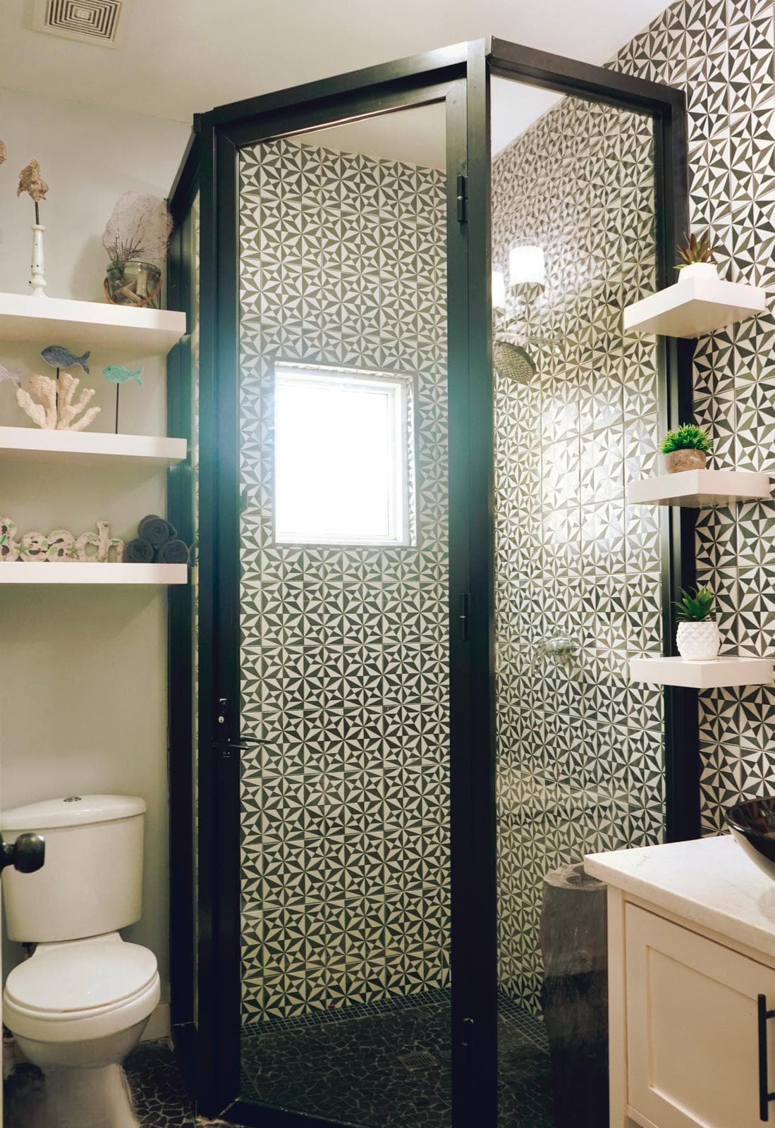 Villa bathroom with shower and toilet